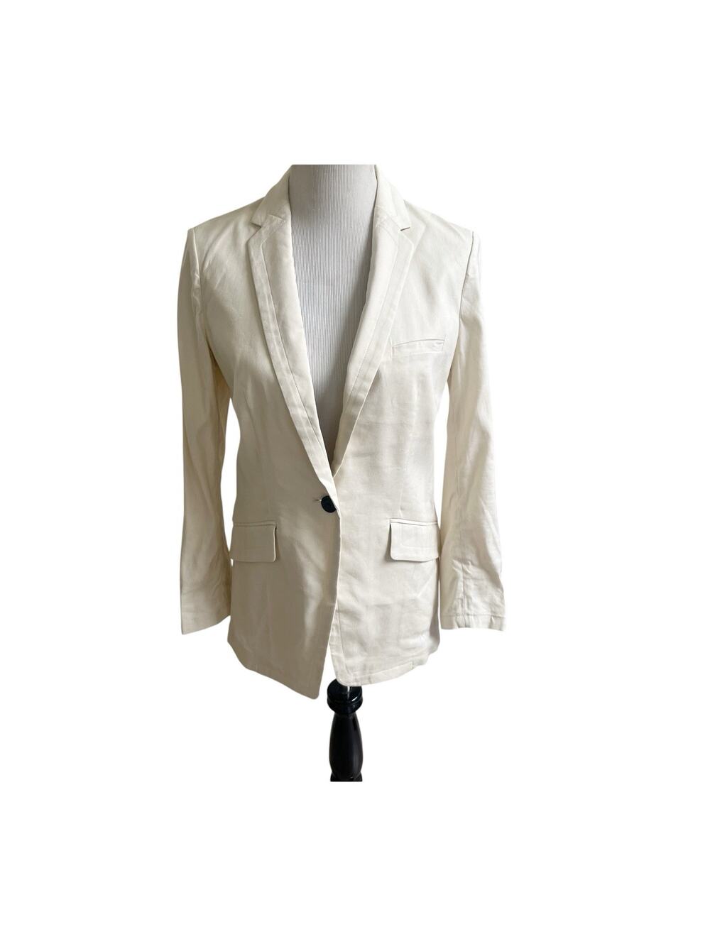 Rag & Bone Cream Linen Margot Blazer Sport Coat with Notched Lapel Size 0